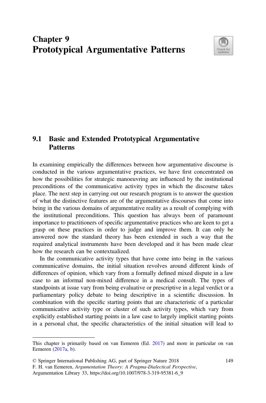 Prototypical Argumentative Patterns by Frans H. van Eemeren