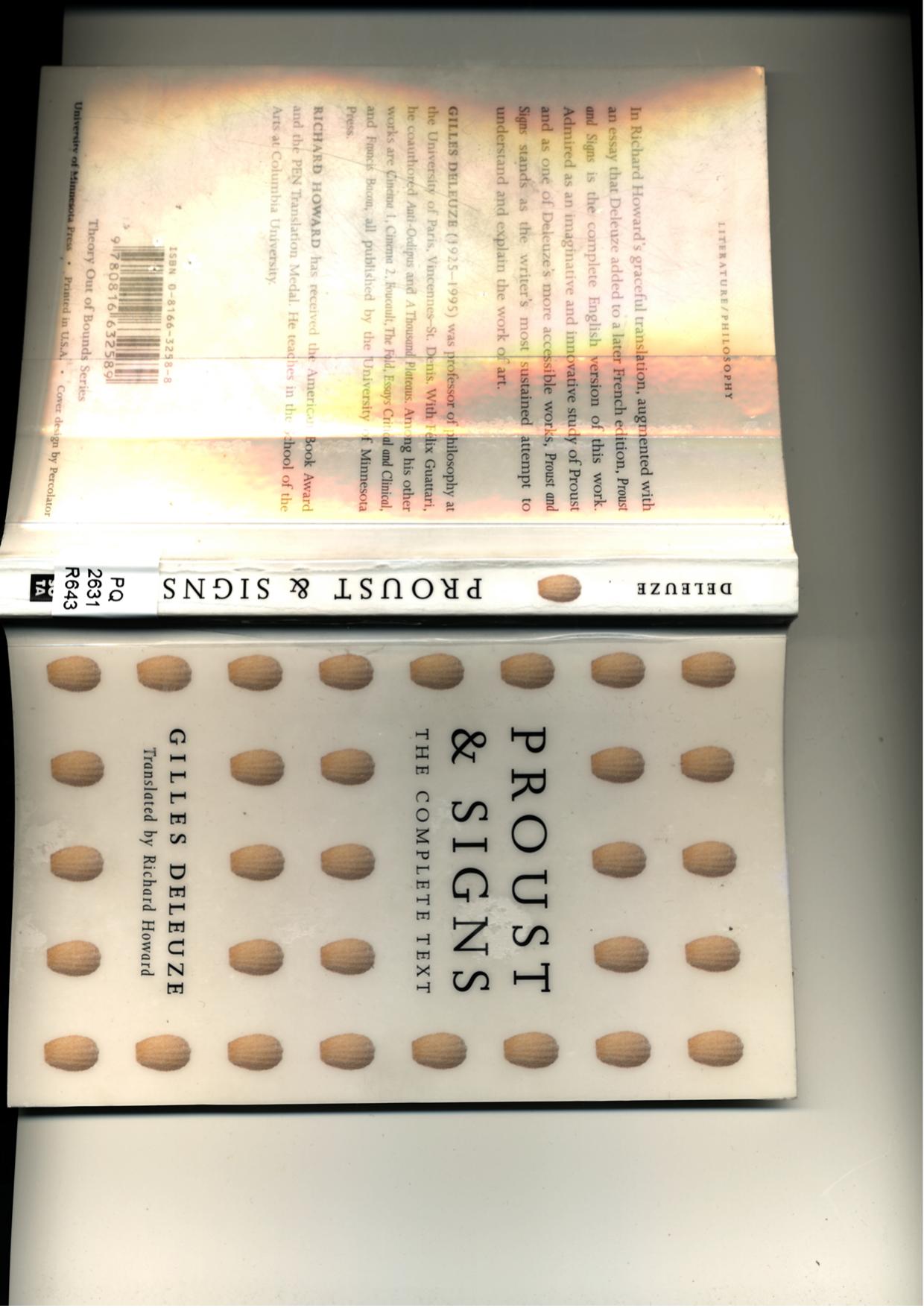 Proust and Signs: The Complete Text by Gilles Deleuze Richard Howard