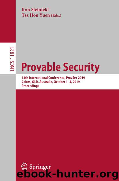 Provable Security by Ron Steinfeld & Tsz Hon Yuen