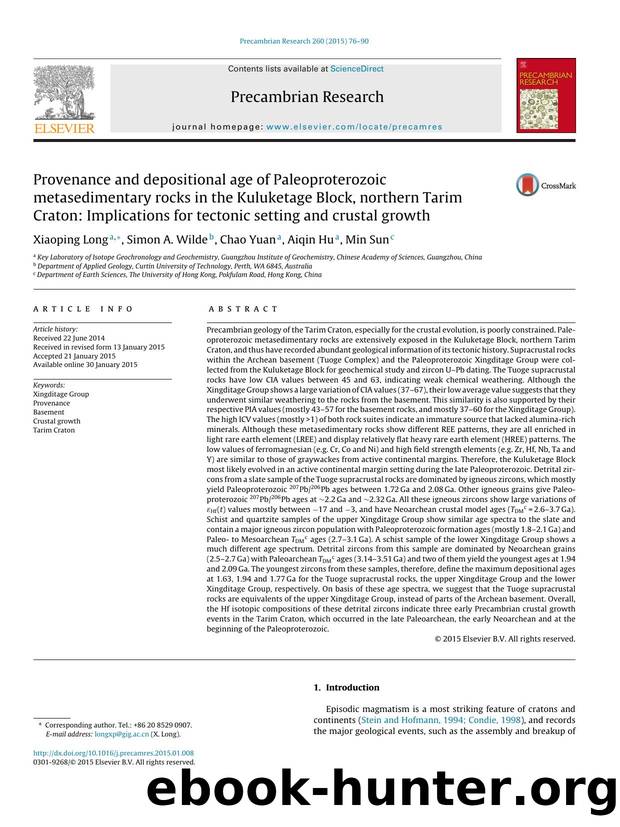 Provenance and depositional age of Paleoproterozoic metasedimentary rocks in the Kuluketage Block, northern Tarim Craton: Implications for tectonic setting and crustal growth by Xiaoping Long & Simon A. Wilde & Chao Yuan & Aiqin Hu & Min Sun