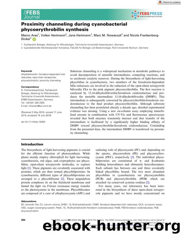 Proximity channeling during cyanobacterial phycoerythrobilin synthesis by Unknown