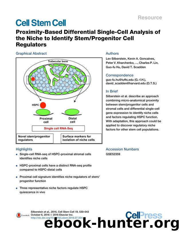 Proximity-Based Differential Single-Cell Analysis of the Niche to Identify StemProgenitor Cell Regulators by unknow
