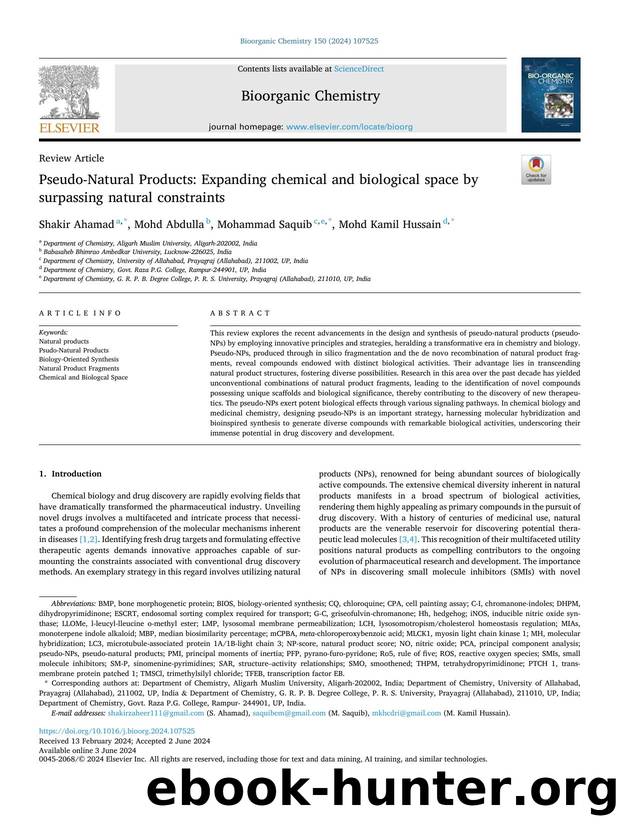 Pseudo-Natural Products: Expanding chemical and biological space by surpassing natural constraints by Shakir Ahamad & Mohd Abdulla & Mohammad Saquib & Mohd Kamil Hussain