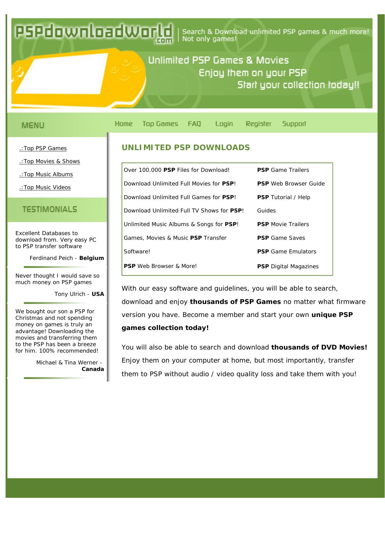 Psp Downloads World. by Best of Kuszter's Collection