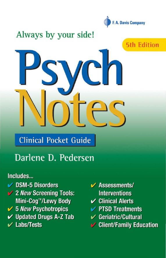 Psych Notes, Clinical Pocket Guide, 5th edition by Darlene D. Pedersen