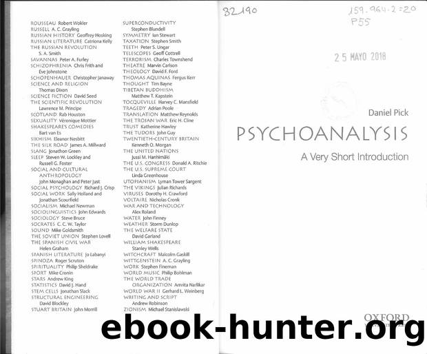 Psychoanalysis by A Very Short Introduction
