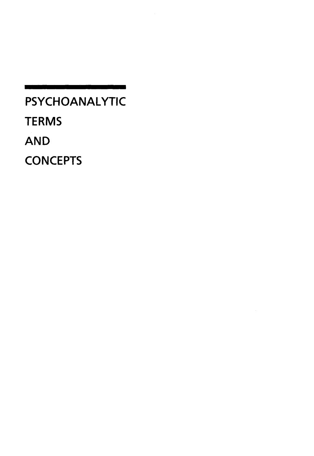Psychoanalytic Terms and Concepts by George Gaylord Simpson