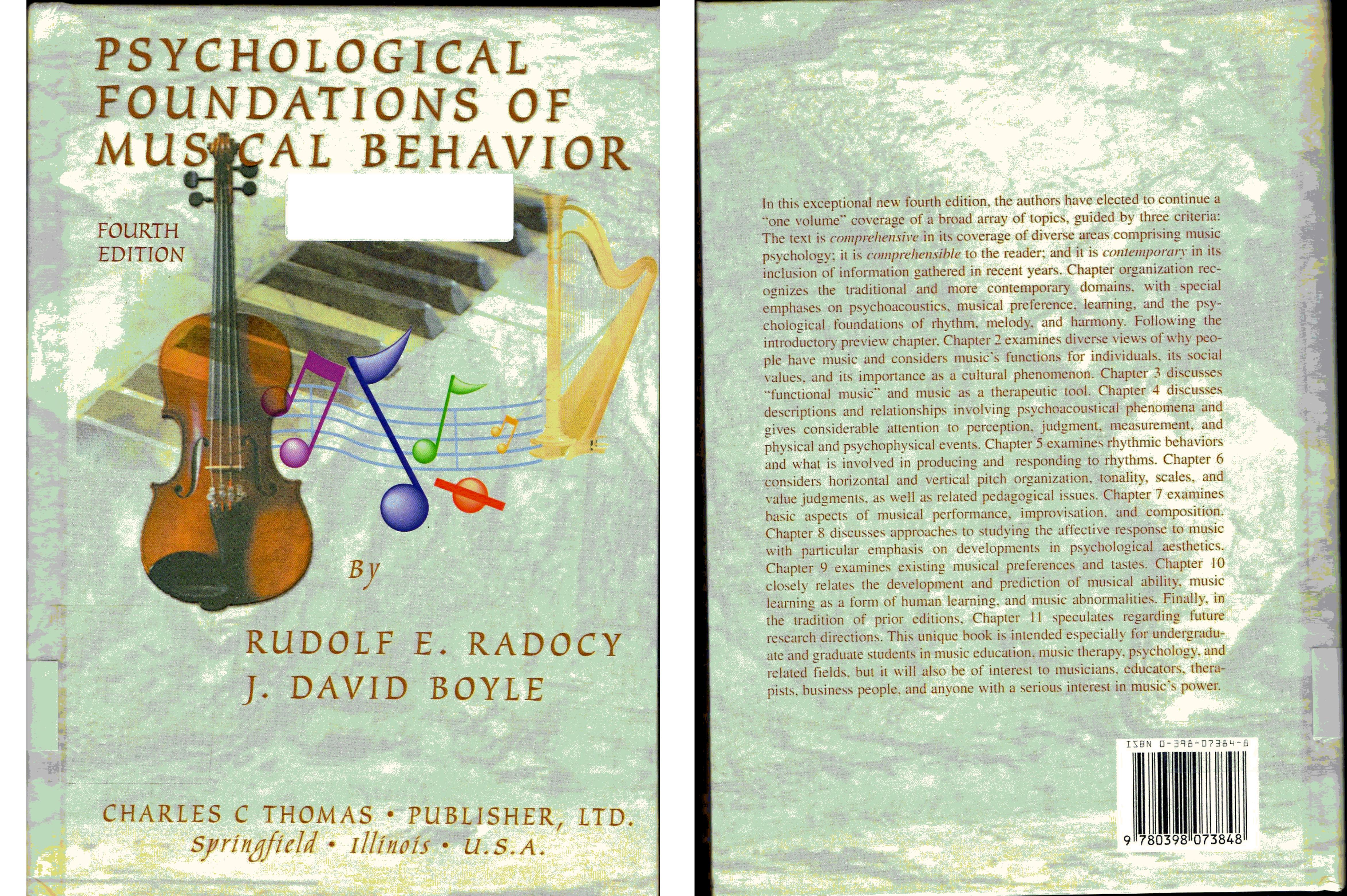 Psychological Foundations of Musical Behavior by Unknow
