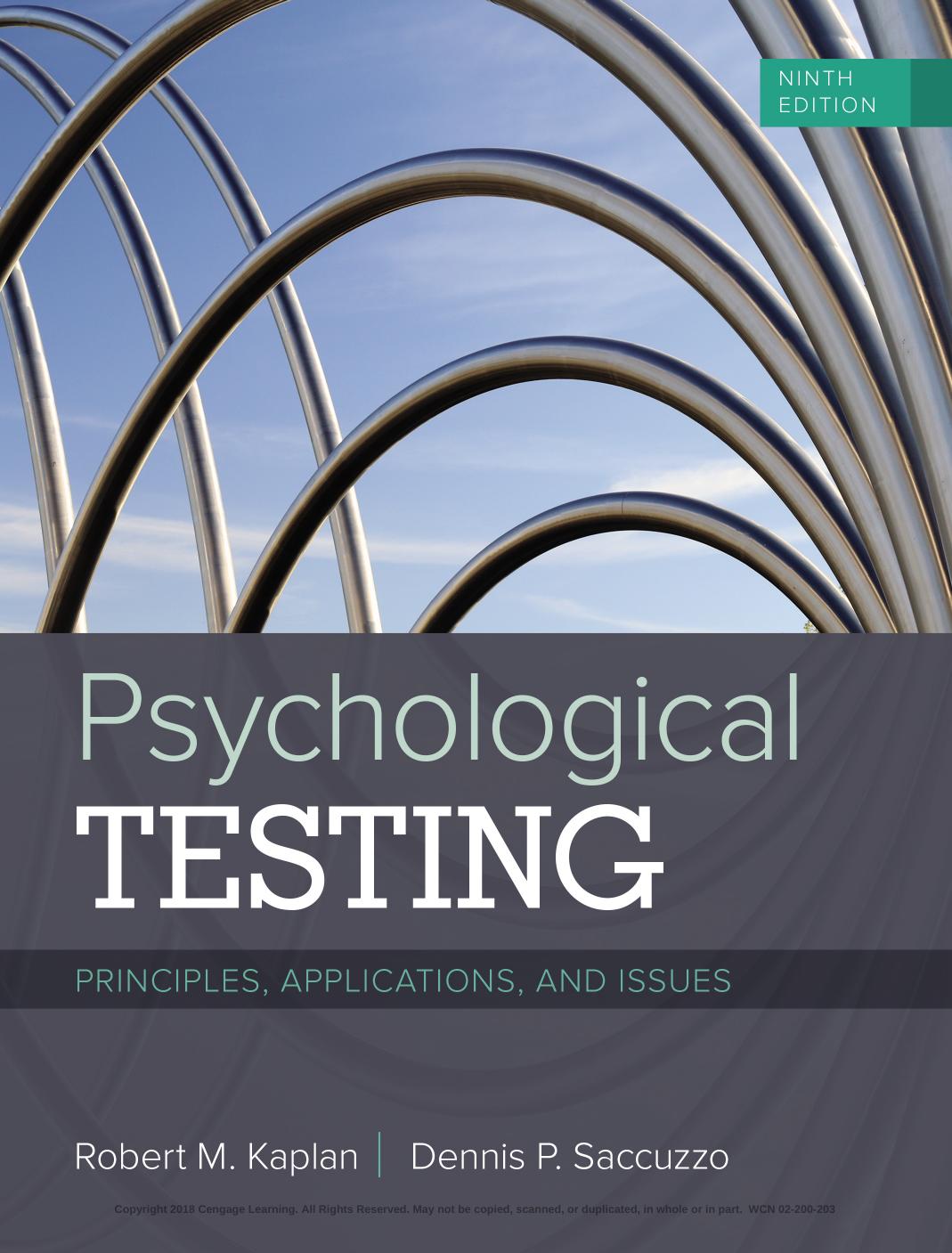 Psychological Testing: Principles, Applications, and Issues 9th Edition by Unknow