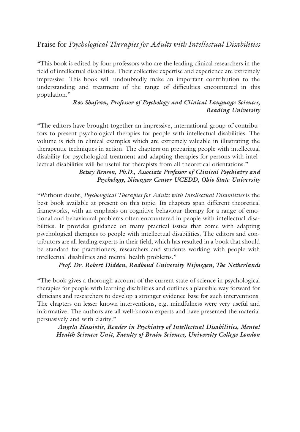 Psychological Therapies for Adults with Intellectual Disabilities by John L. Taylor William R. Lindsay Richard P. Hastings Chris Hatton