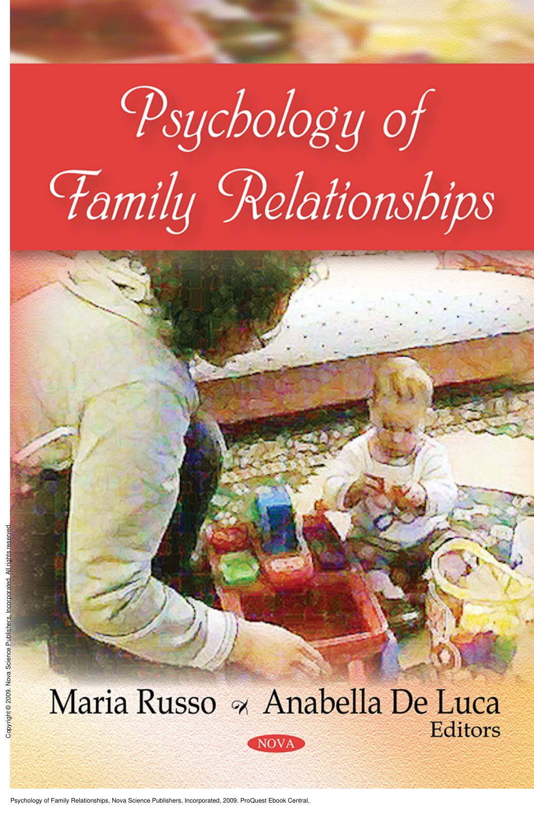 Psychology of Family Relationships by Maria Russo; Anabella De Luca
