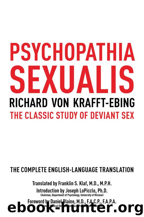 Psychopathia Sexualis by LoPiccolo Joseph von Krafft-Ebing Richard