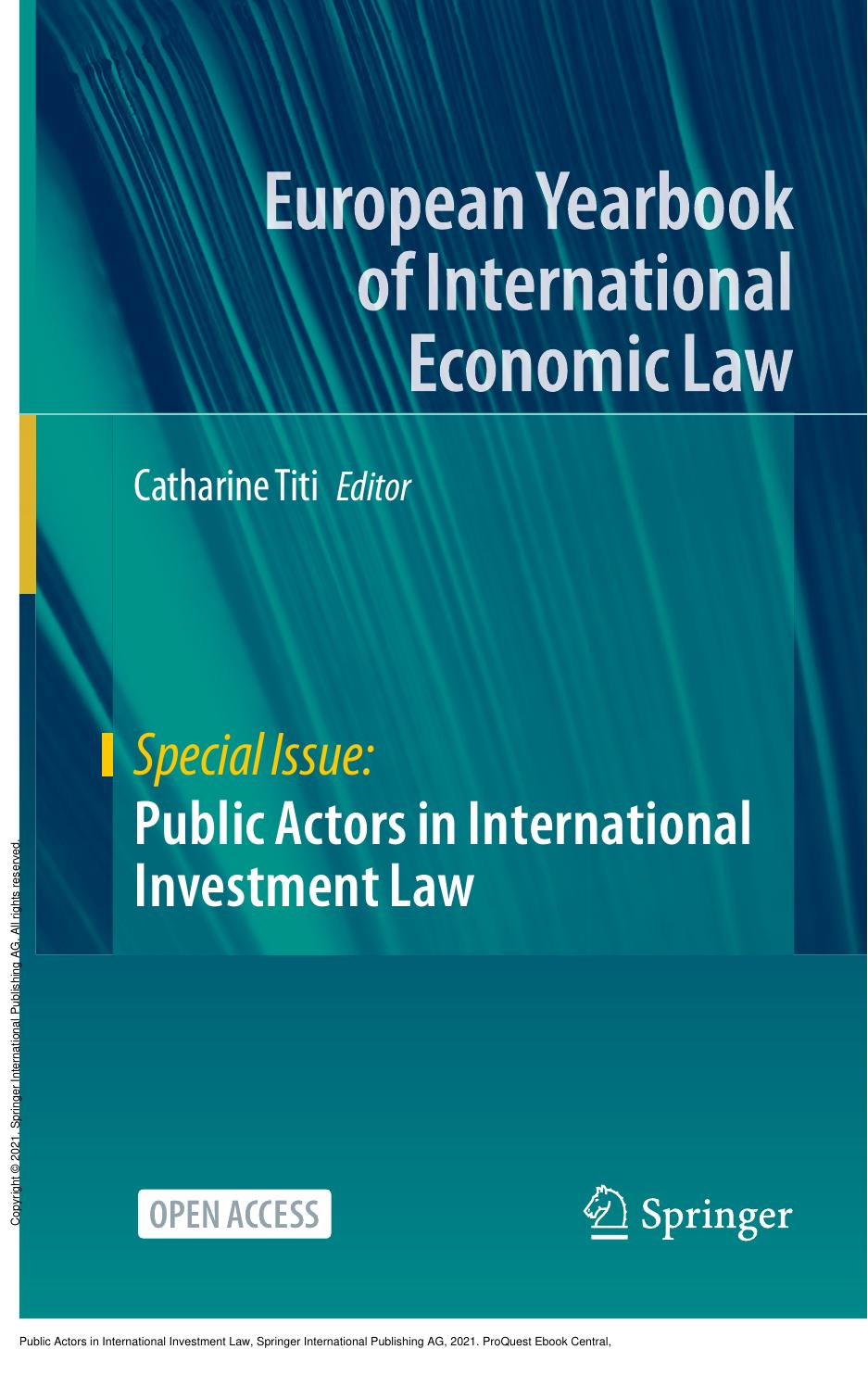 Public Actors in International Investment Law by Catharine Titi