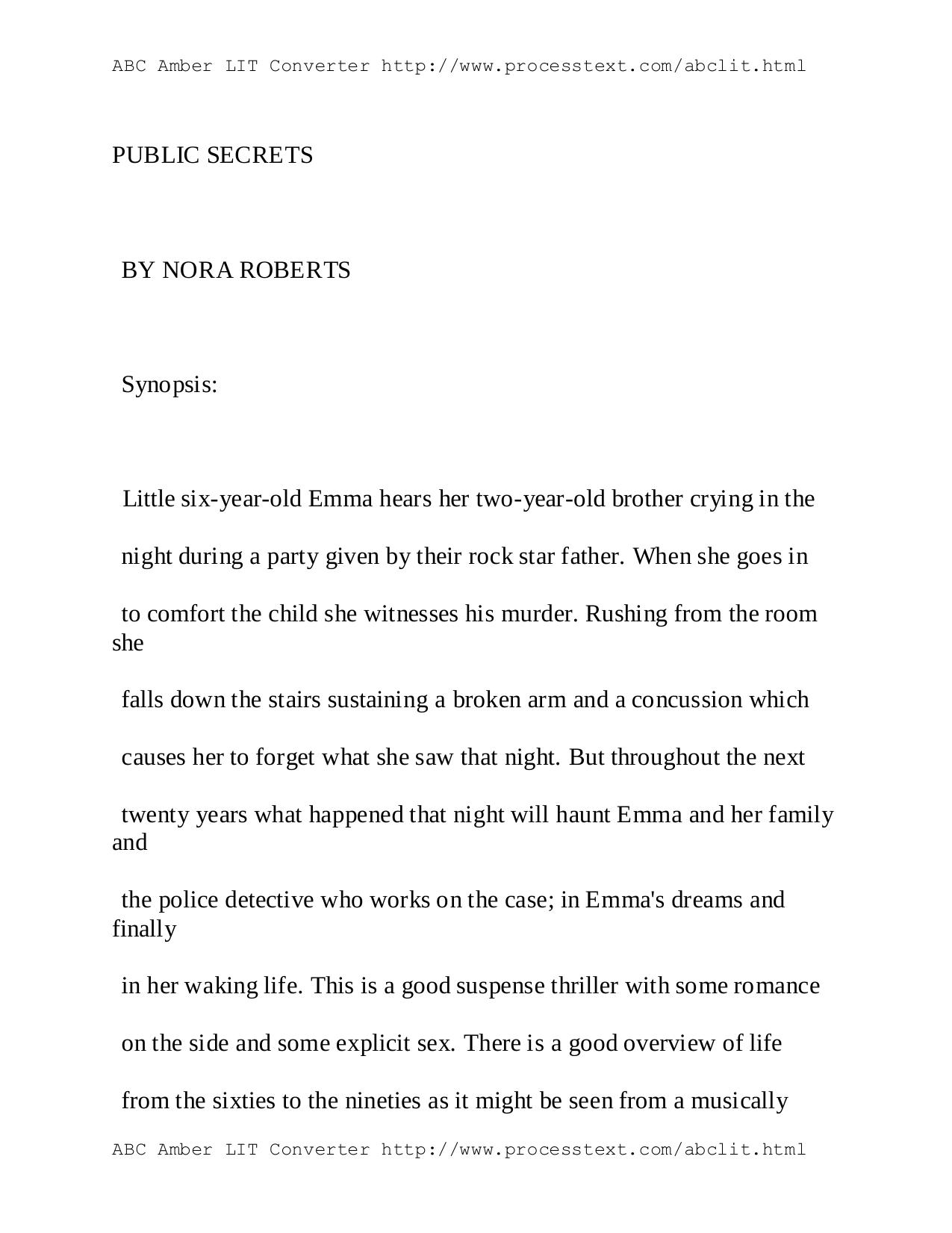 Public Secrets by Nora Roberts by Unknown