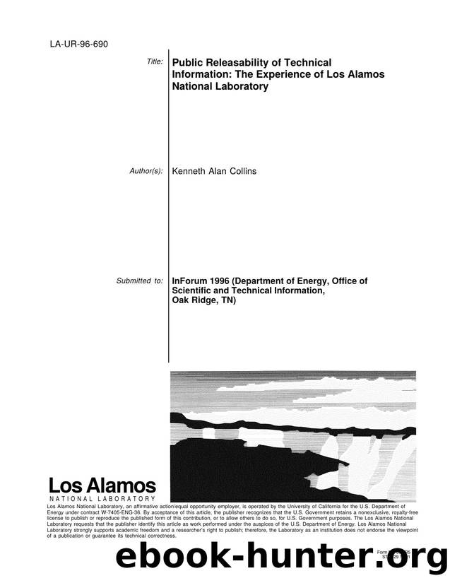 Public releasability of technical information   the experience of Los Alamos National Laboratory  LA-UR-96-690 by Unknown