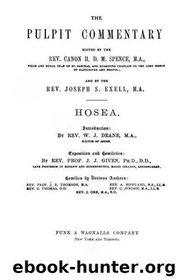Pulpit 28 Hosea by H. D. M. Spence & Joseph S. Exell