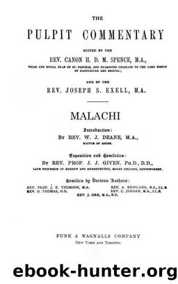 Pulpit 39 Malachi by H. D. M. Spence & Joseph S. Exell
