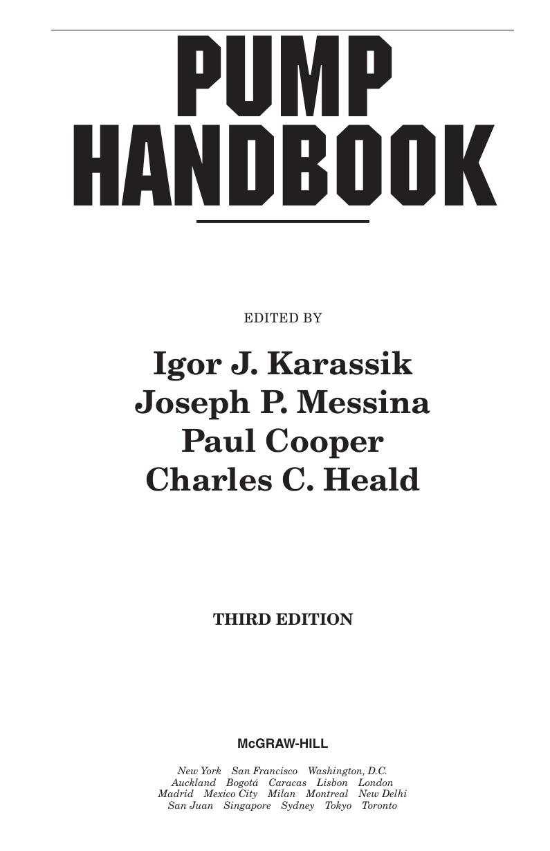 Pump Handbook 3rd Edition by Unknown