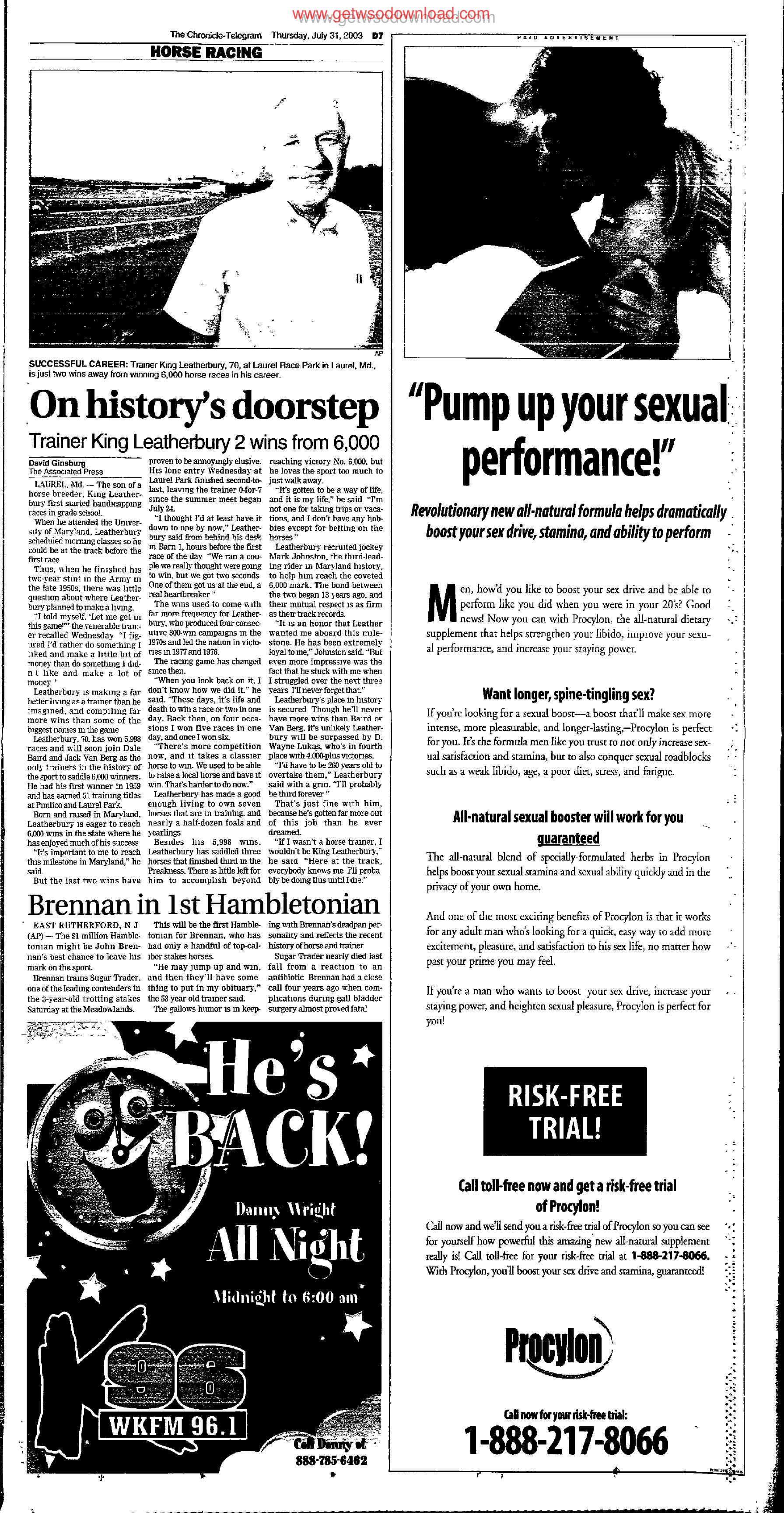 Pump Up Your Sexual Performance by Copyright 2005 Heritage Microfilm Inc. and Newspaperarchive.com