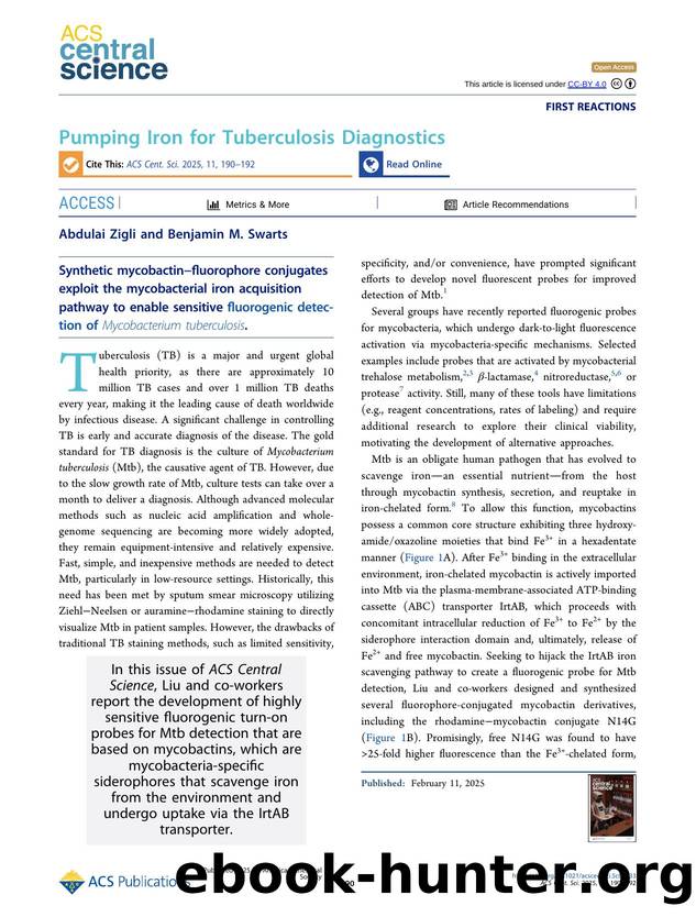 Pumping Iron for Tuberculosis Diagnostics by Abdulai Zigli & Benjamin M. Swarts (ORCID: g/0000-0001-8402-359X)