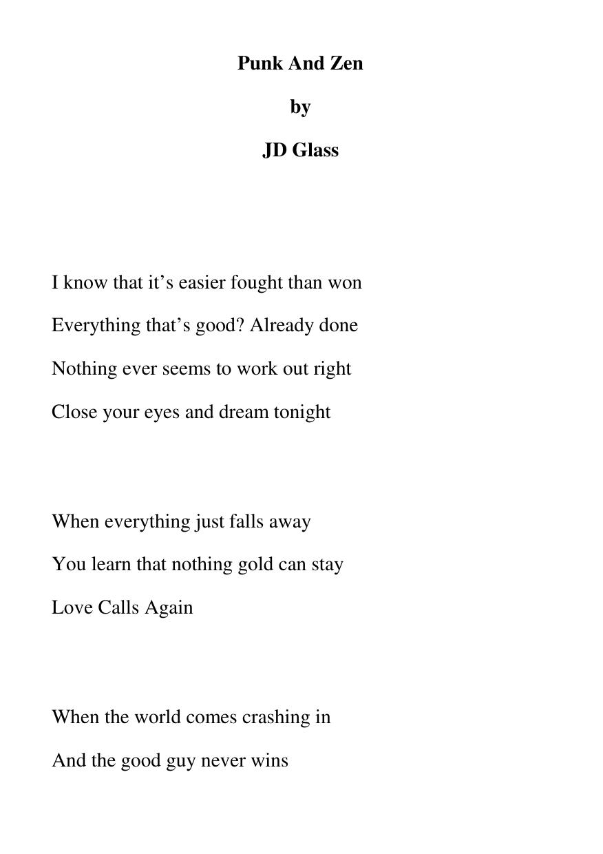 Punk and Zen by J.D. Glass