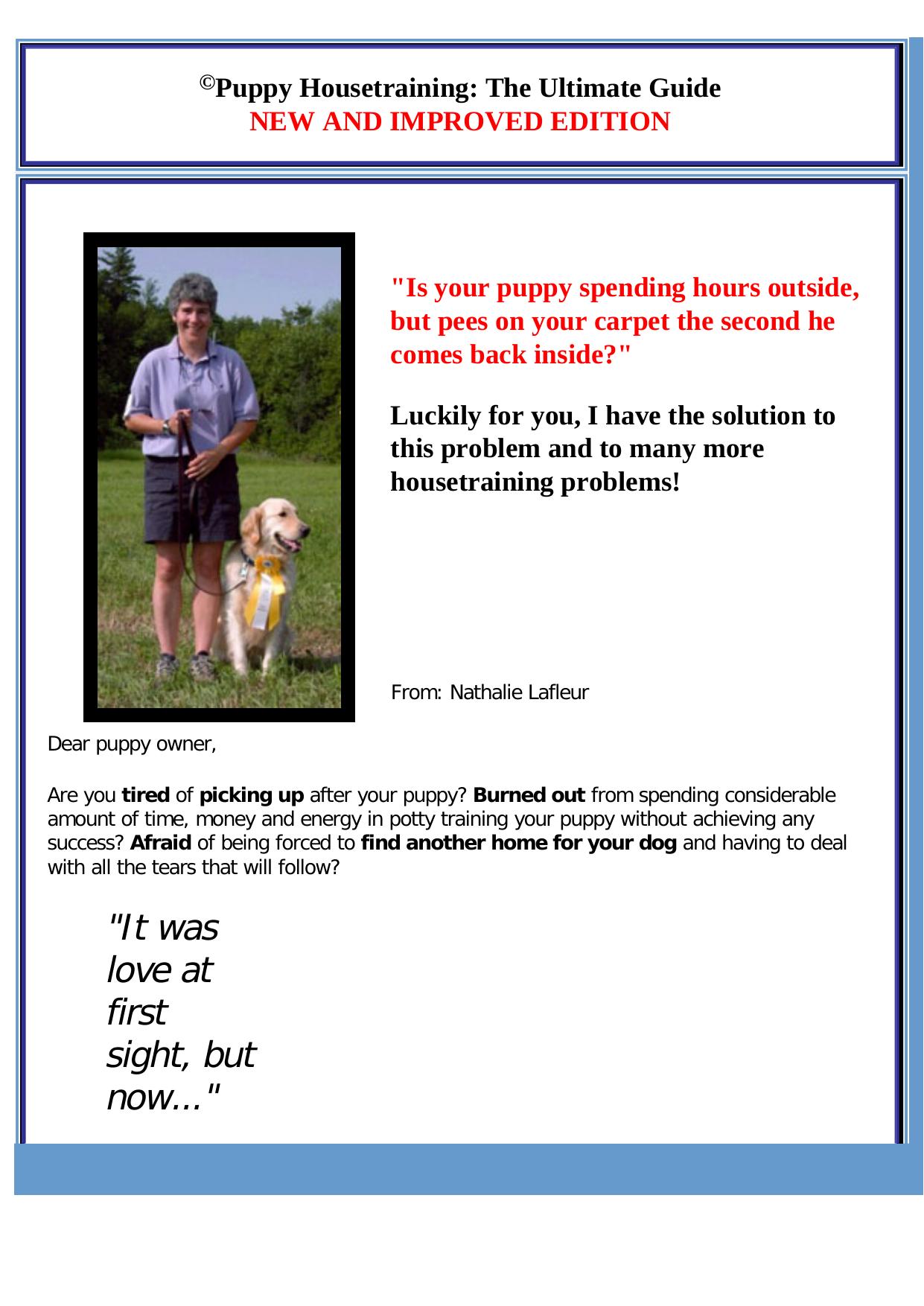 Puppy Housetraining- The Ultimate Guide. by Best of Kuszter's Collection