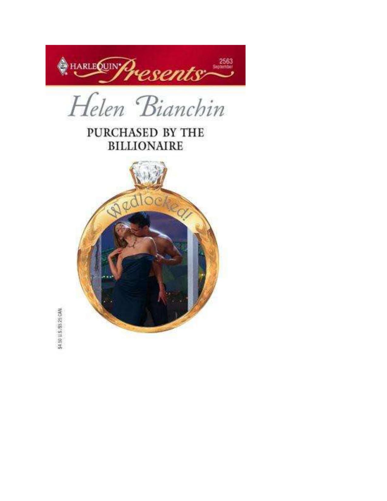 Purchased By the Billionaire by Helen Bianchin