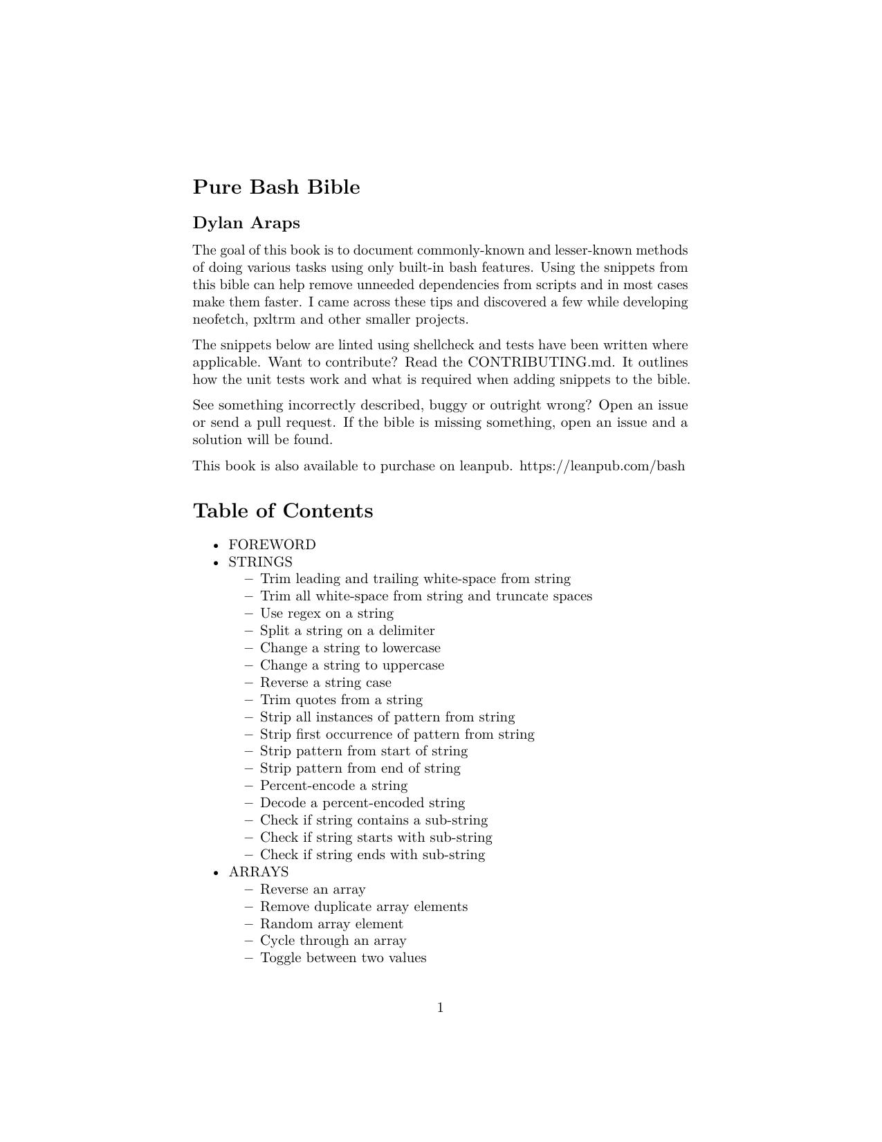 Pure Bash Bible by Dylan Araps
