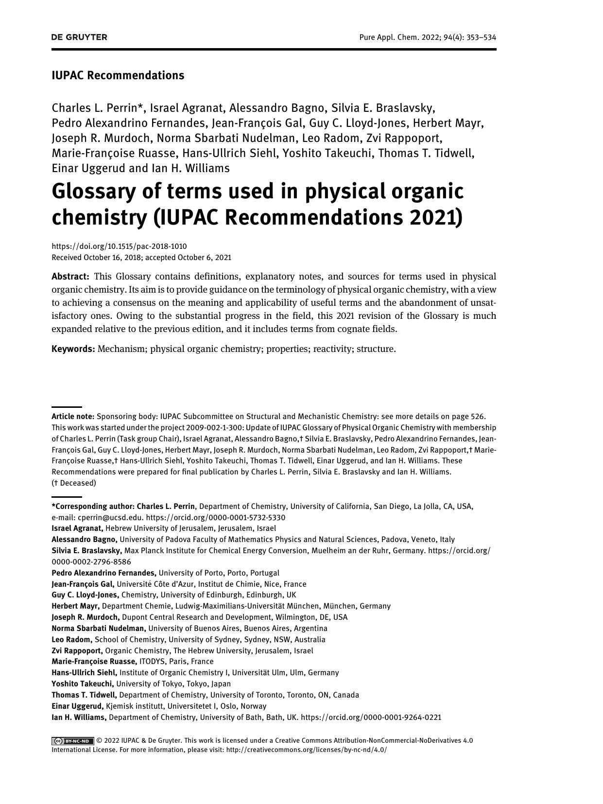 Pure and Applied Chemistry by Charles L.Perrin