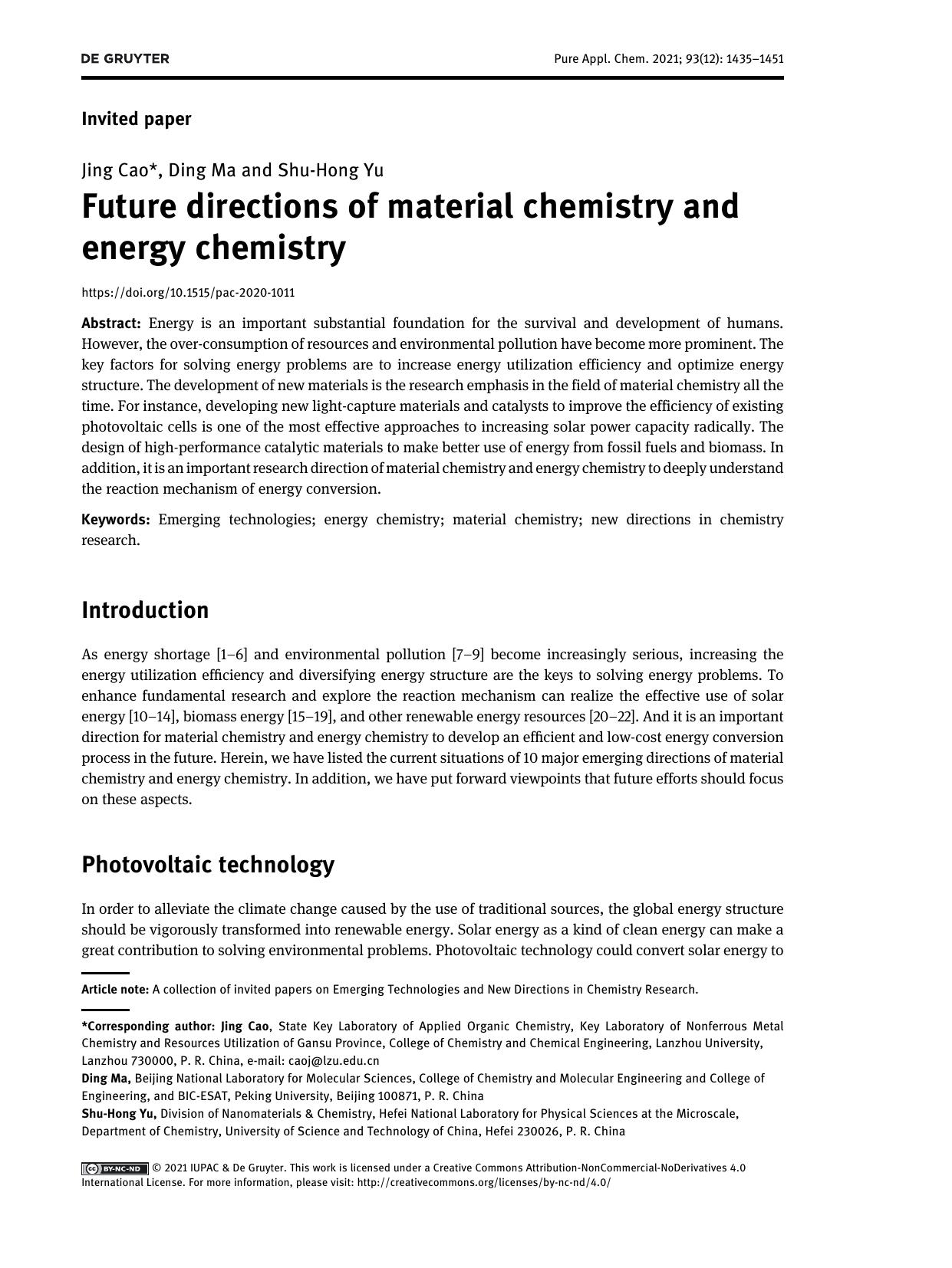 Pure and Applied Chemistry by JingCao
