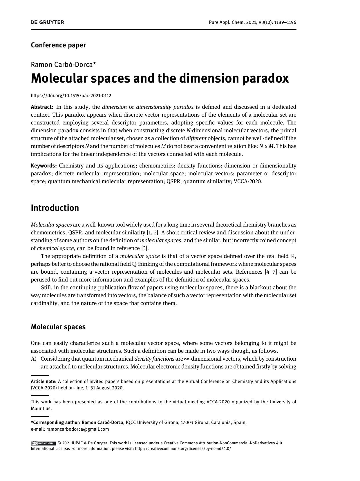 Pure and Applied Chemistry by RamonCarbó-Dorca