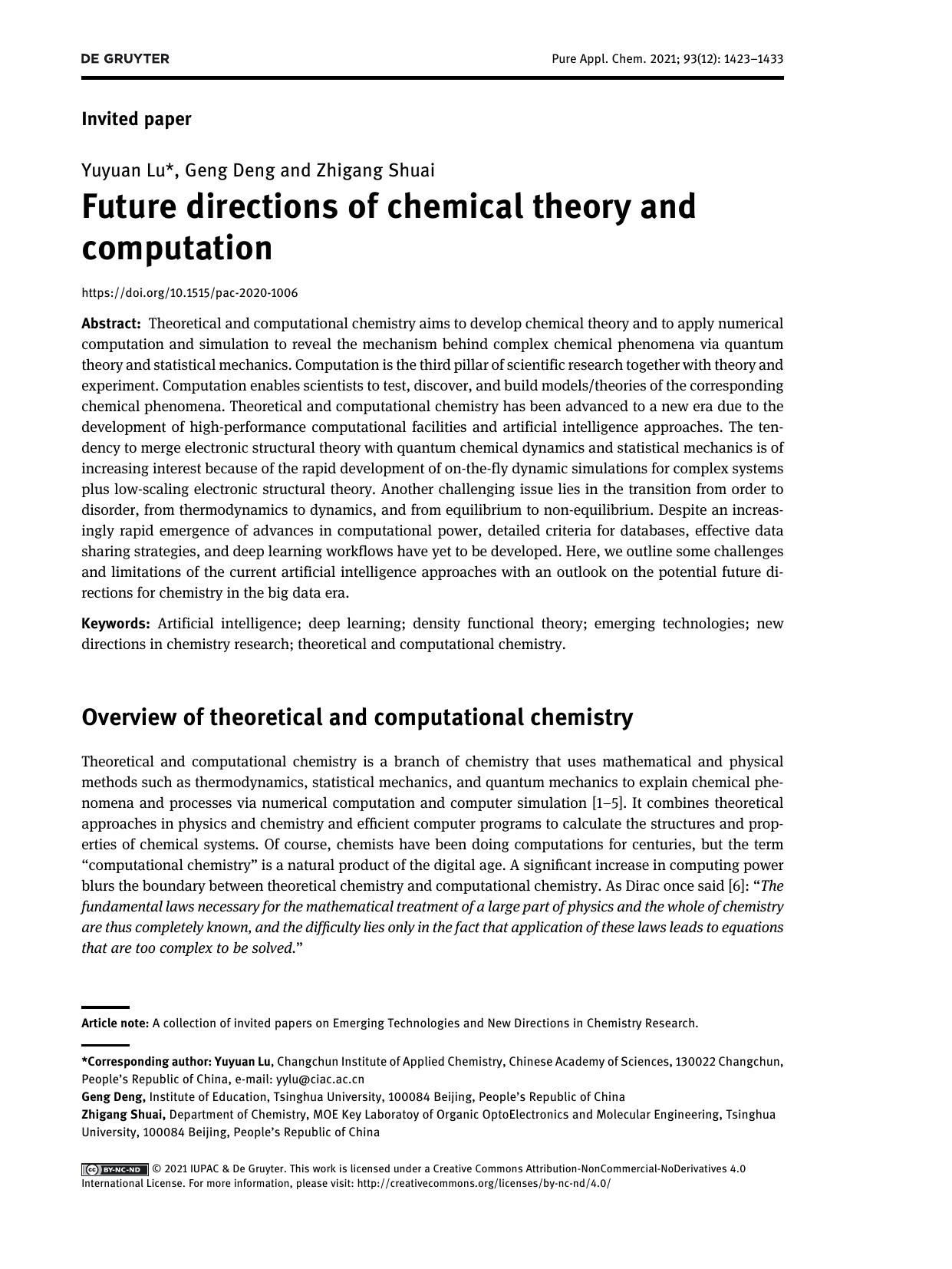 Pure and Applied Chemistry by YuyuanLu