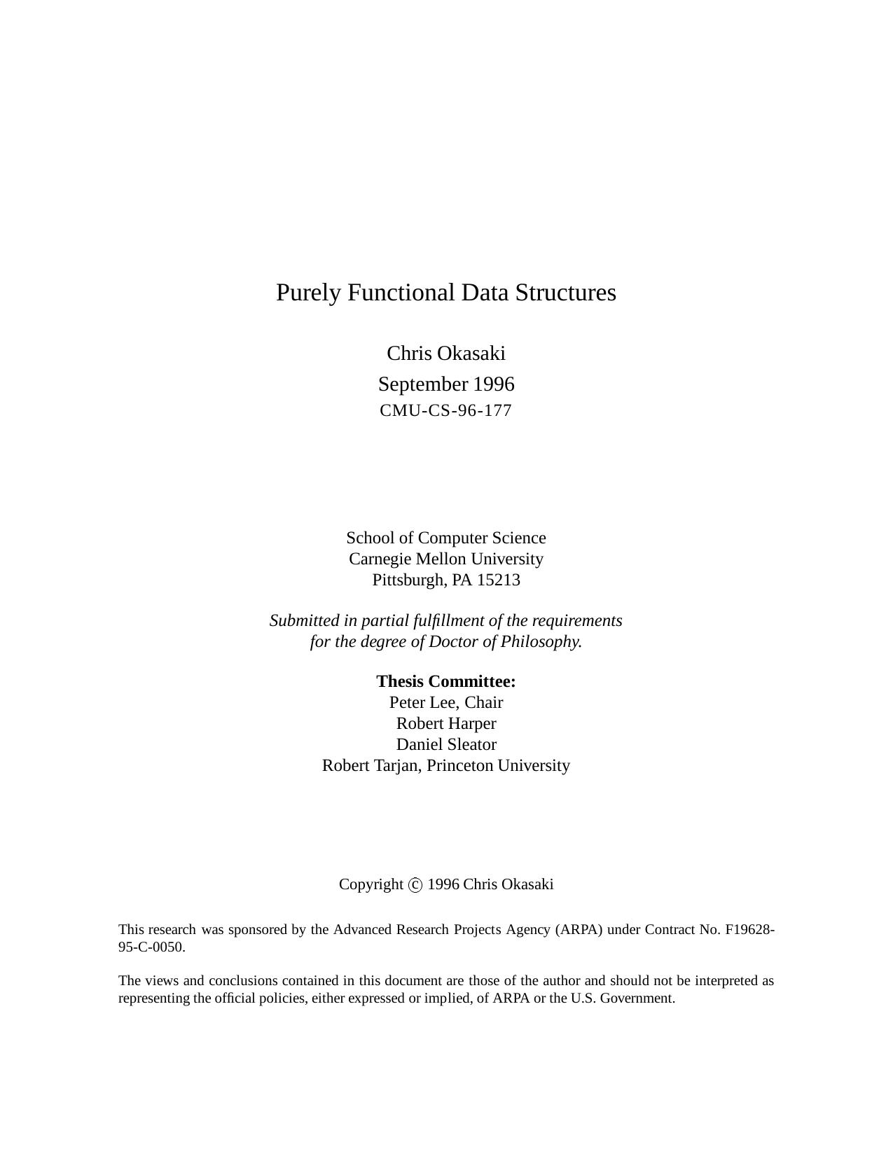 Purely Functional Data Structures by Chris Okasaki