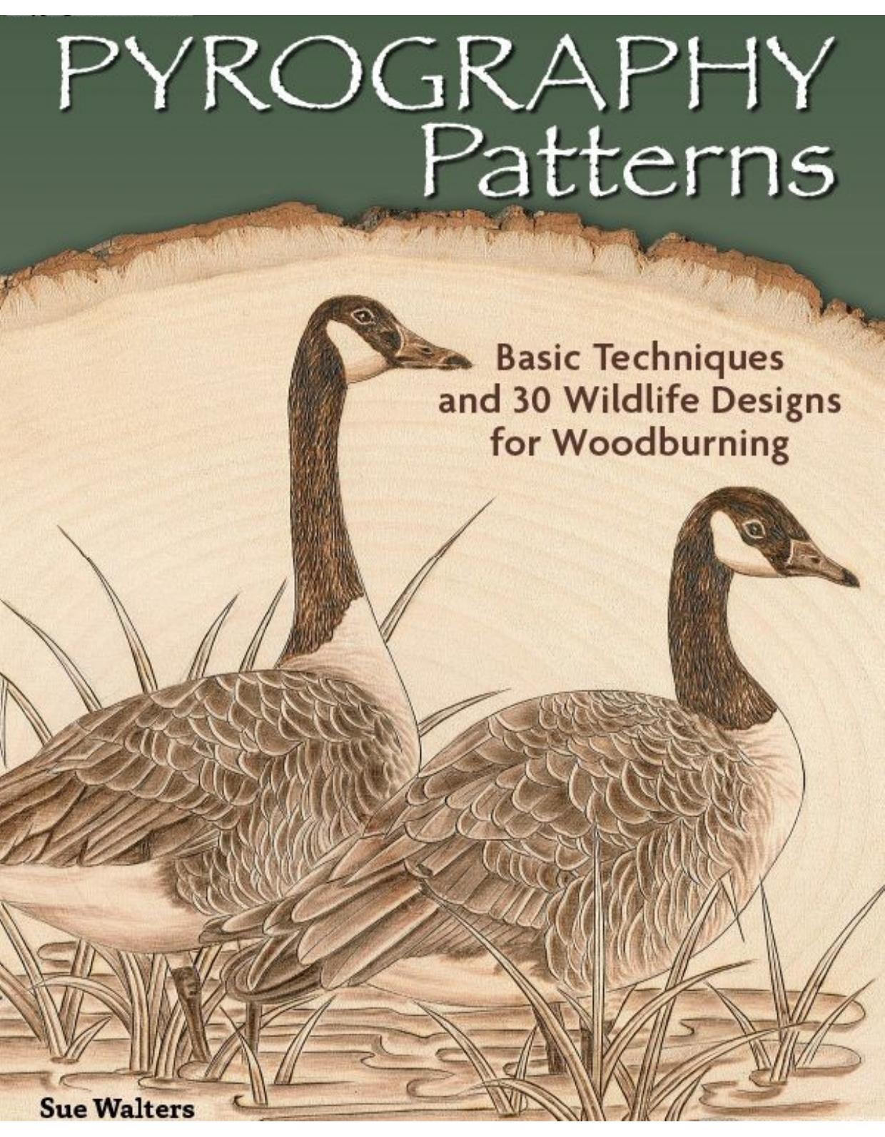 Pyrography Patterns Basic Techniques and 30 Wildlife Designs for Woodburning by Sue Walters