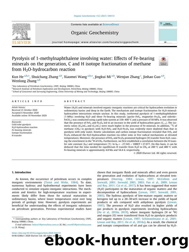 Pyrolysis of 1-methylnaphthalene involving water: Effects of Fe-bearing minerals on the generation, C and H isotope fractionation of methane from H2O-hydrocarbon reaction by Kun He & Shuichang Zhang & Xiaomei Wang & Jingkui Mi & Wenjun Zhang & Jinhao Guo & Wenlong Zhang