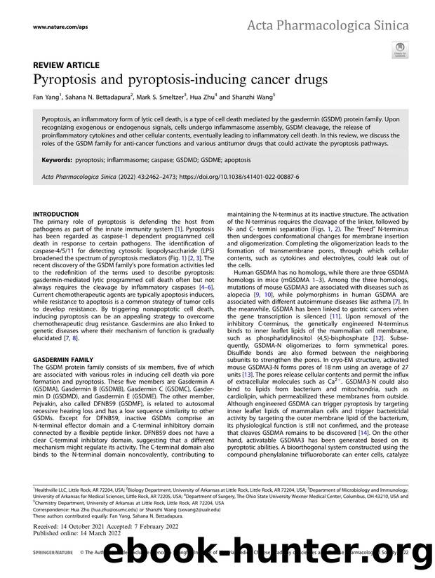 Pyroptosis and pyroptosis-inducing cancer drugs by Fan Yang & Sahana N. Bettadapura & Mark S. Smeltzer & Hua Zhu & Shanzhi Wang