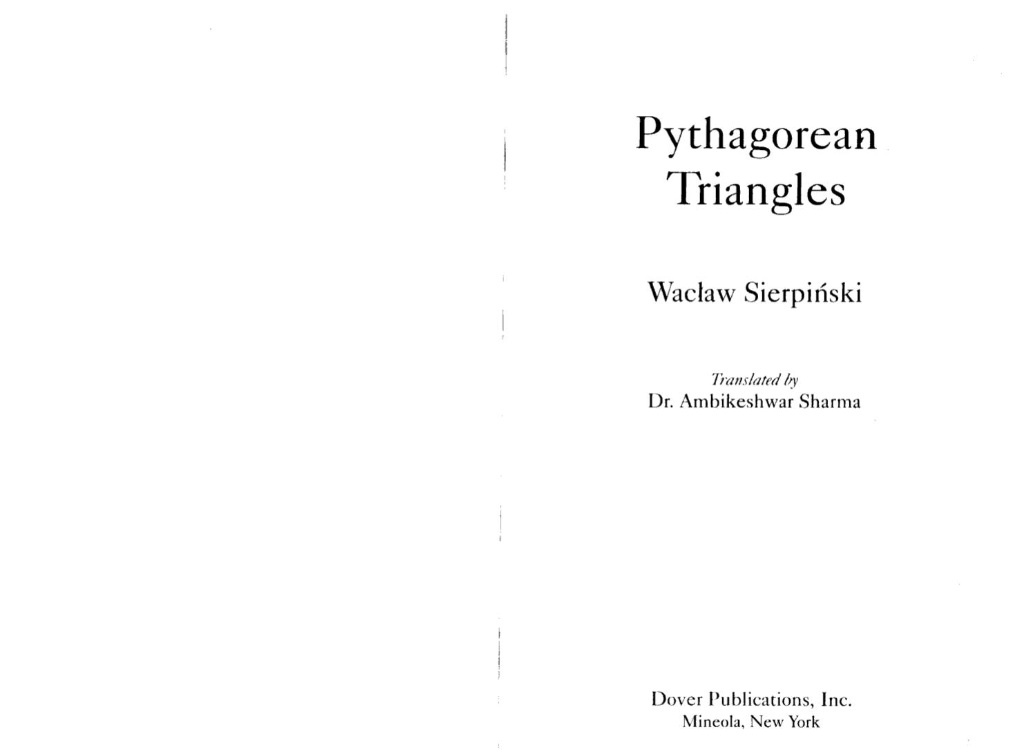Pythagorean Triangles by Unknown