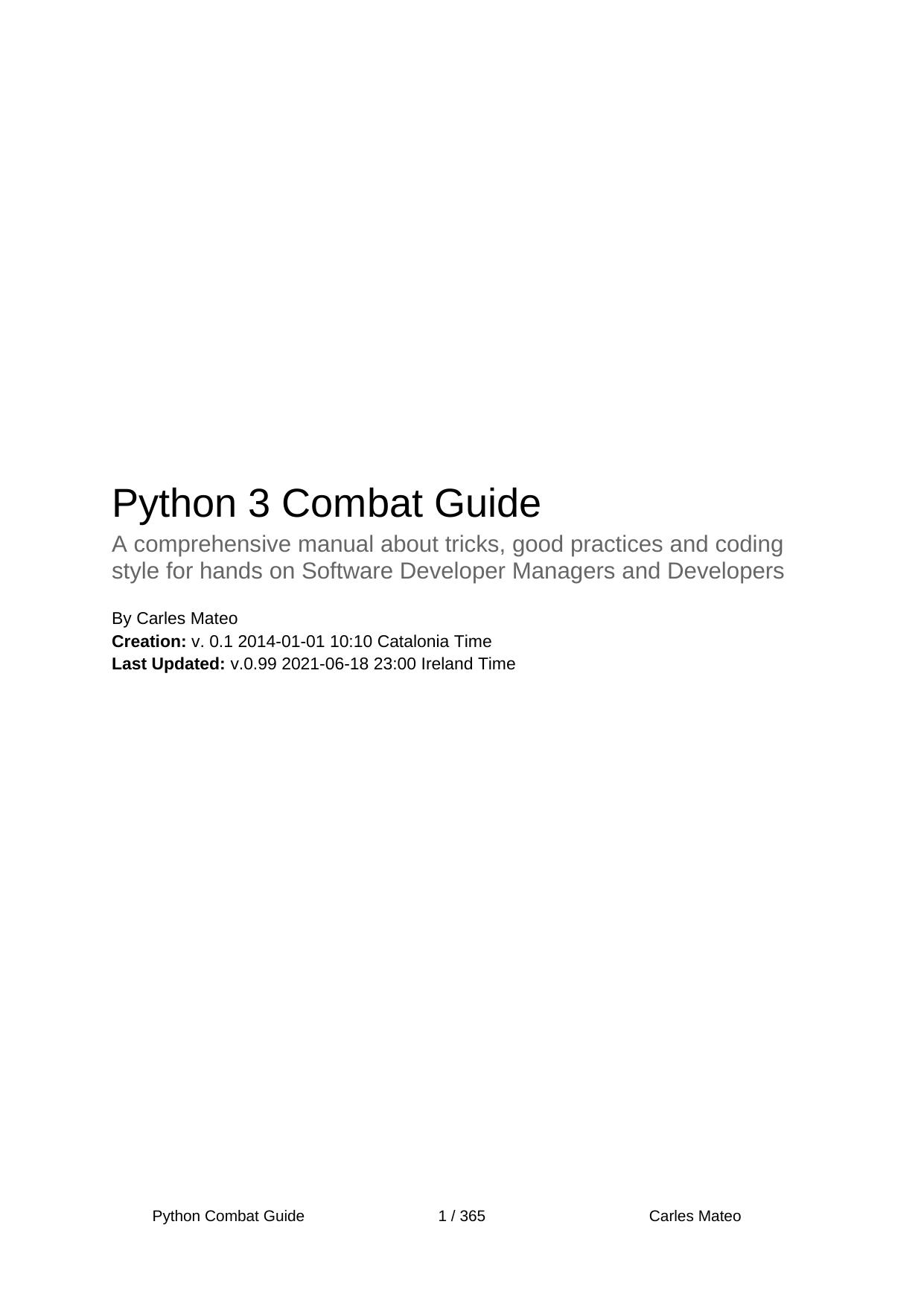 Python 3 Combat Guide by Carles Mateo