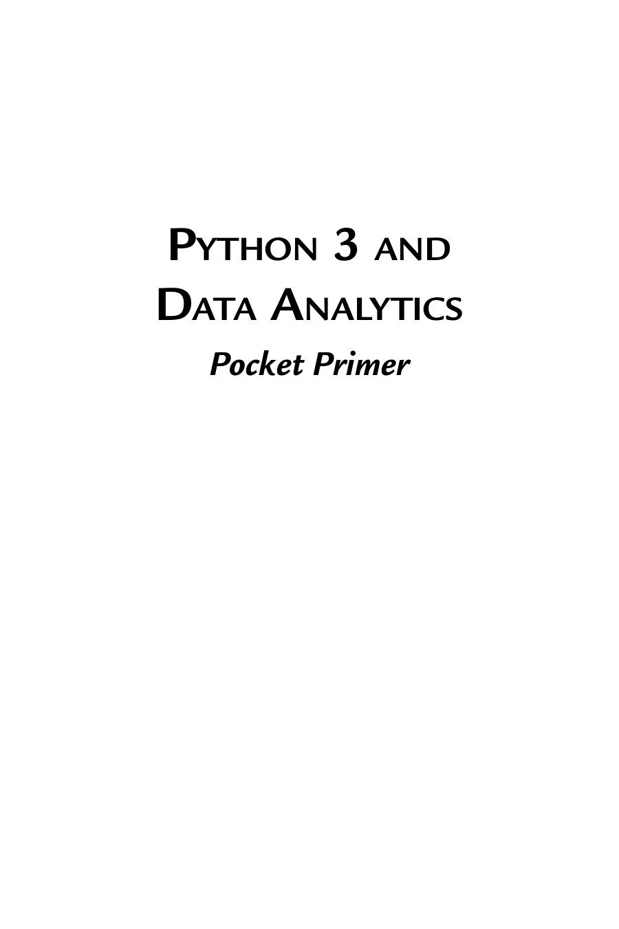 Python 3 and Data Analytics Pocket Primer by Oswald Campesato