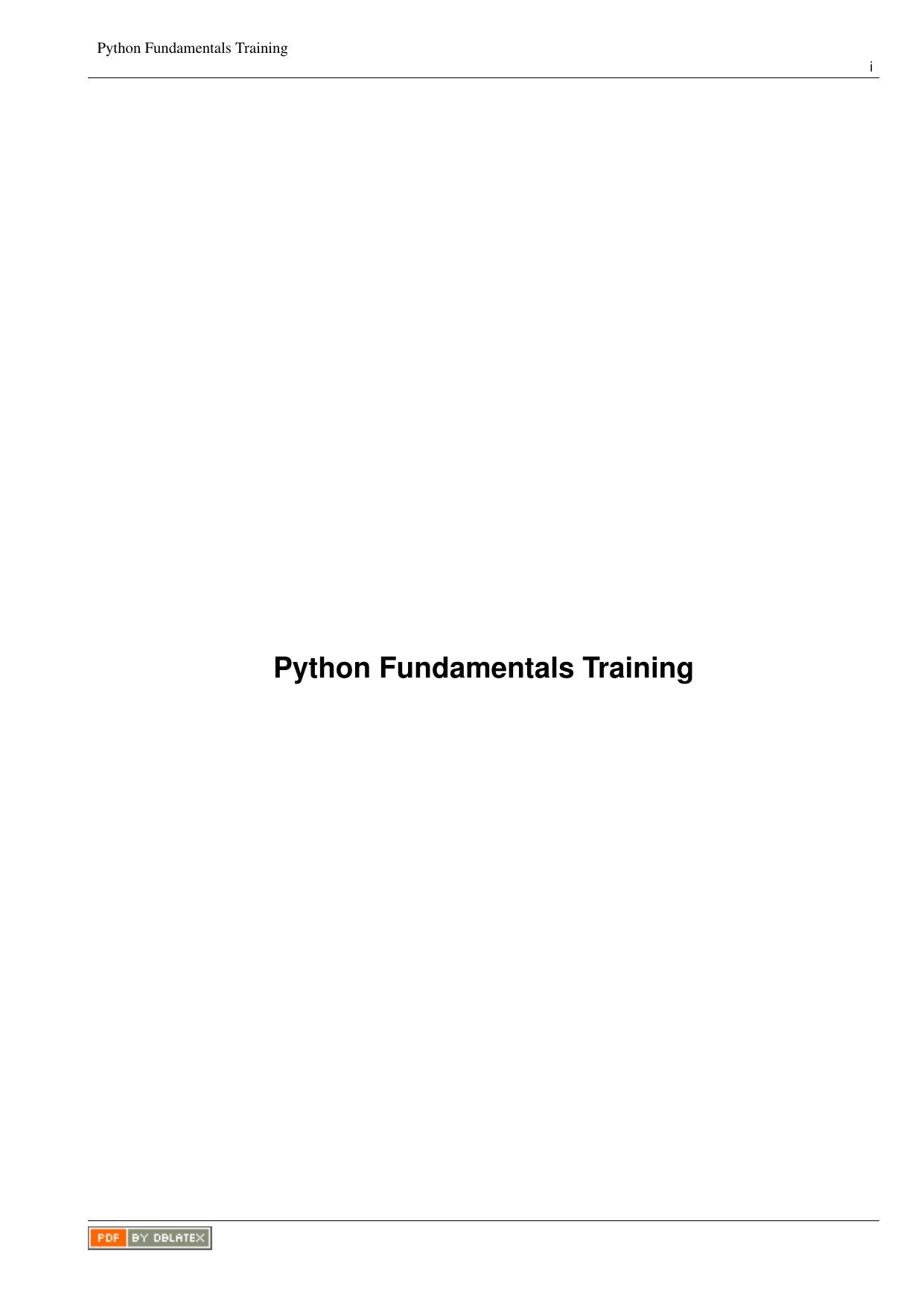 Python Fundamentals Training by Robert Zuber