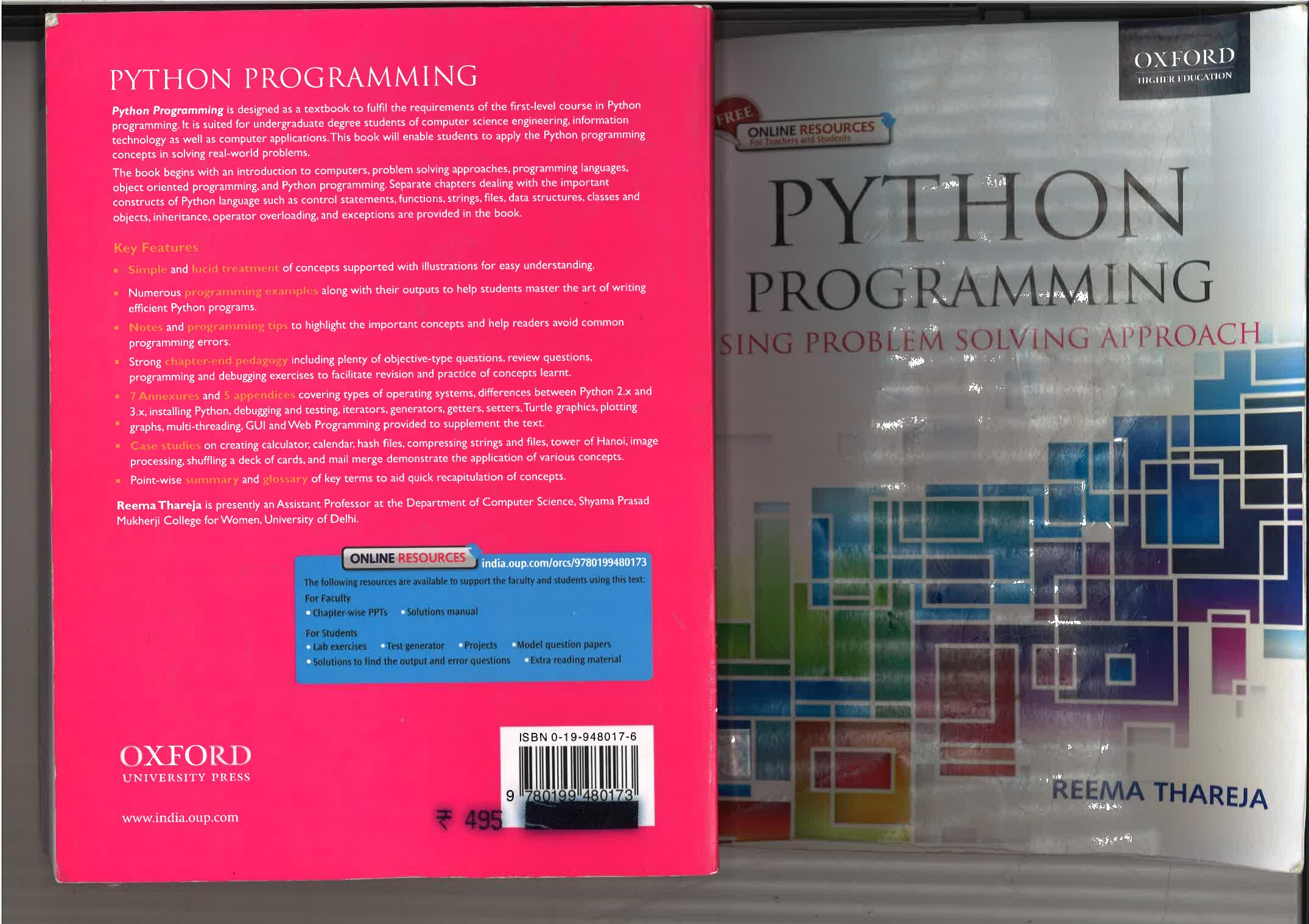 Python Programming - Using Problem Solving Approach by Reema Thareja