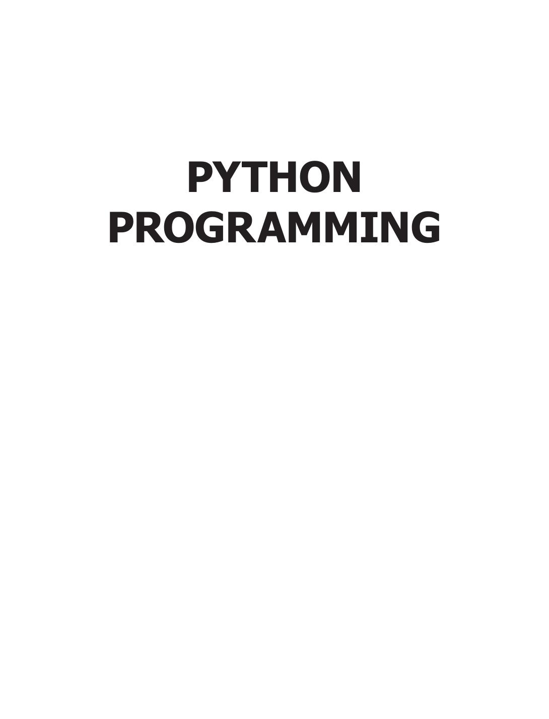 Python Programming by Amit Ashok Kamthane
