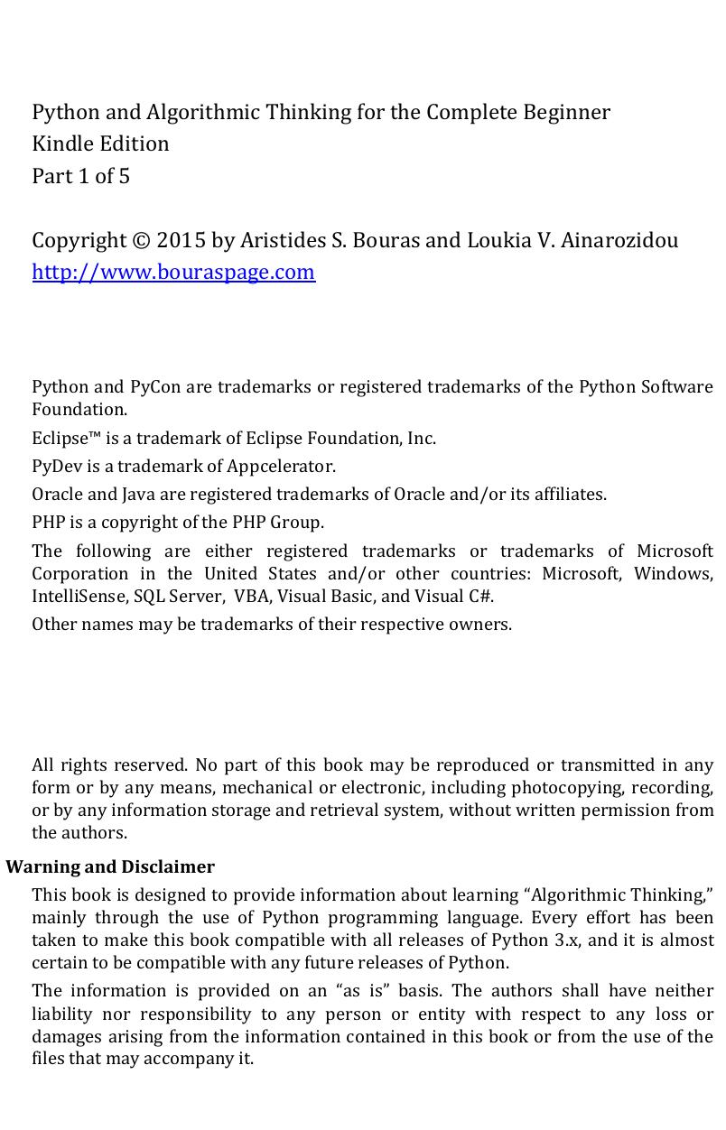 Python and Algorithmic Thinking for the Complete Beginner by root