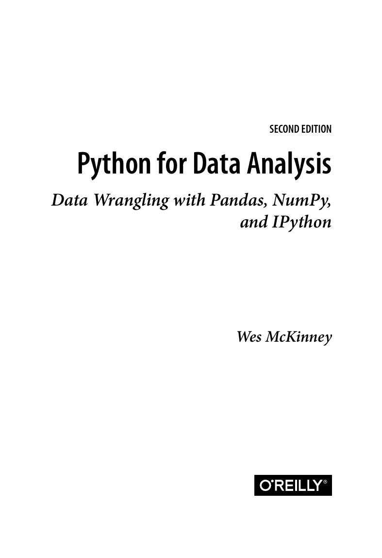 Python for Data Analysis by Data Wrangling & Pandas NumPy & IPython