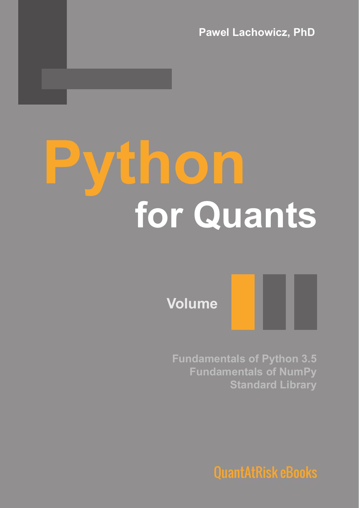 Python for Quants by Pawel Lachowicz