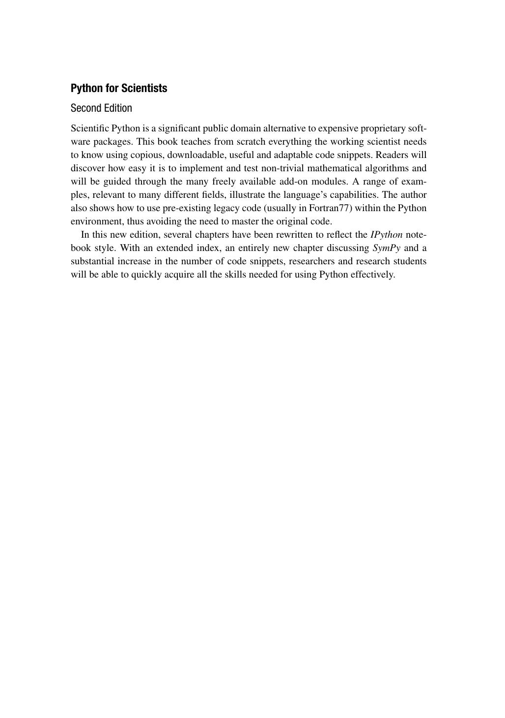 Python for Scientists by John M. Stewart