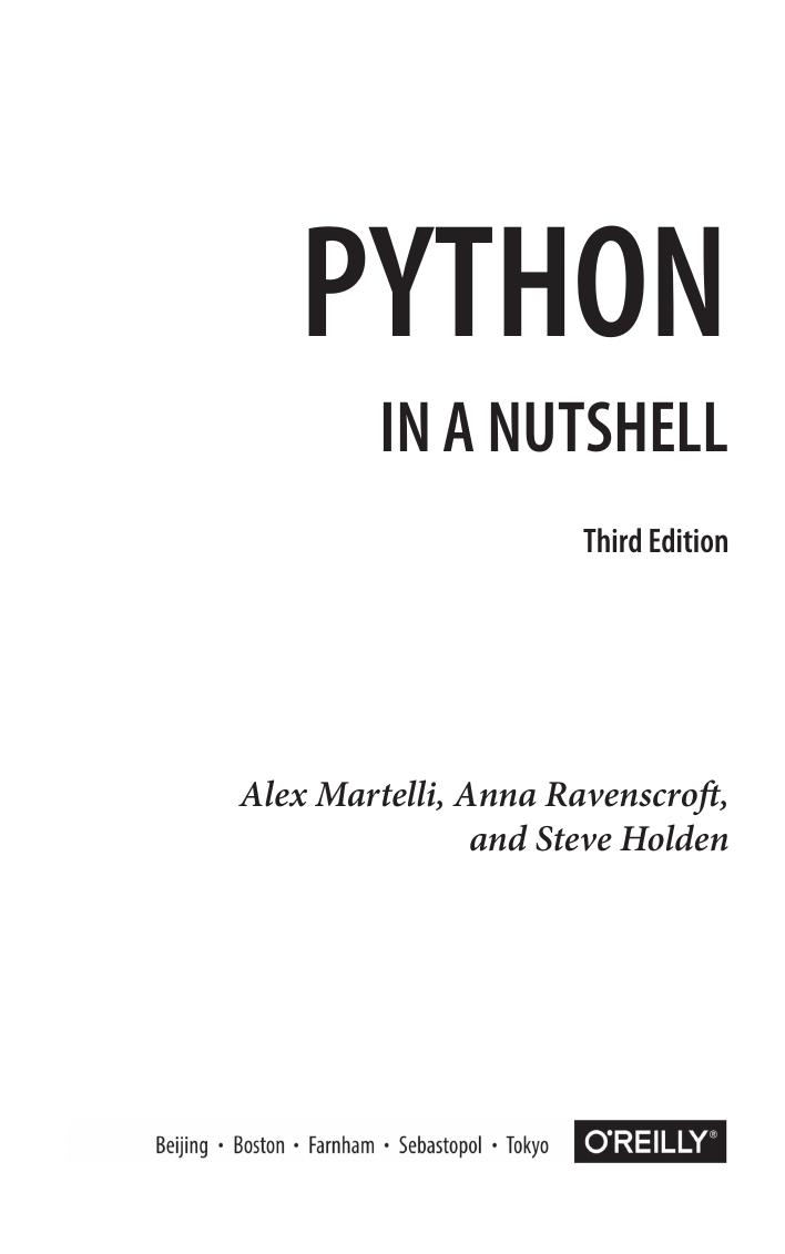 Python in a Nutshell. A Desktop Quick Reference-OâReilly (2017) by Unknown