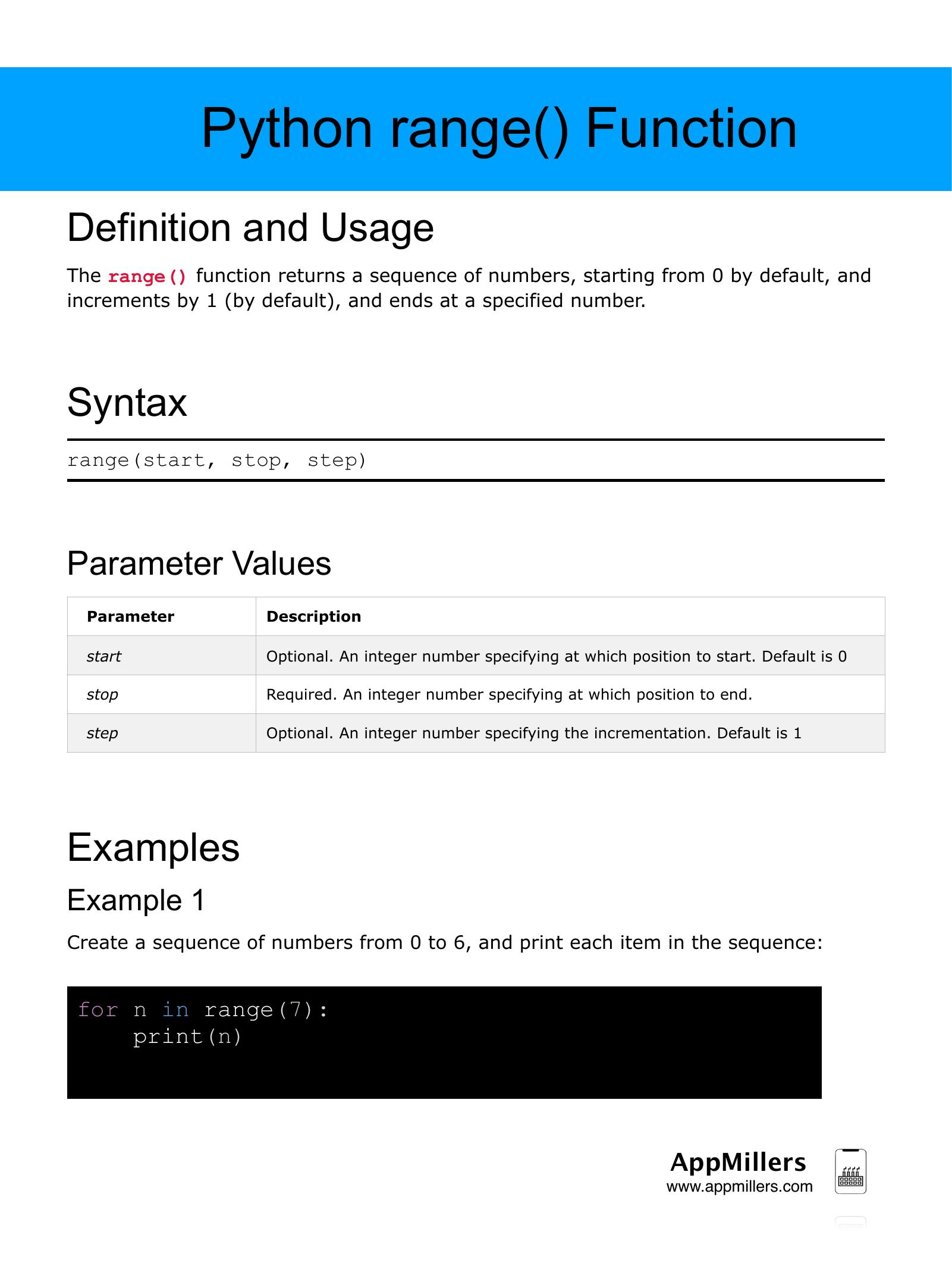 Python range function by Unknown