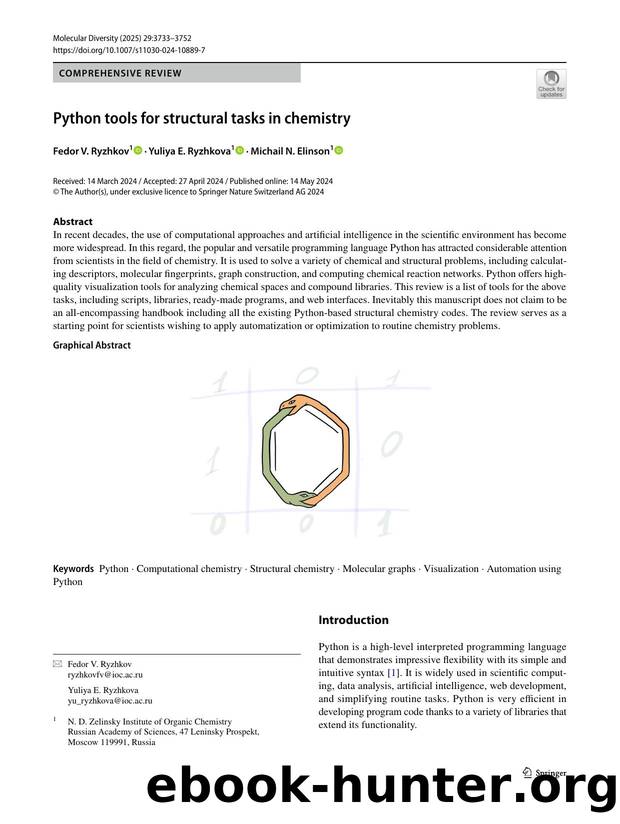 Python tools for structural tasks in chemistry by Fedor V. Ryzhkov & Yuliya E. Ryzhkova & Michail N. Elinson