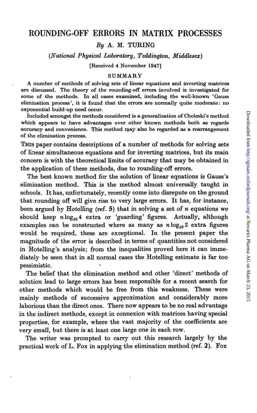 Q J Mechanics Appl Math 1948 TURING 287 308 by Unknown